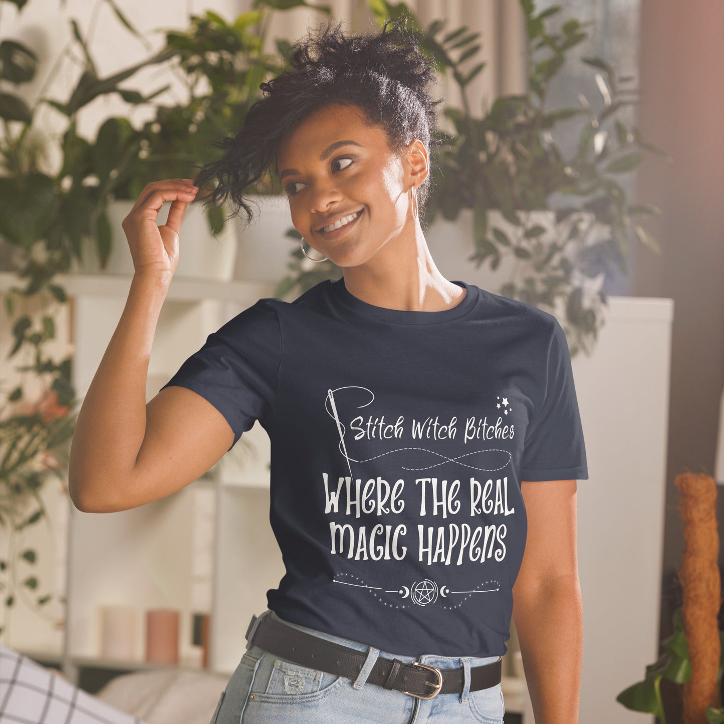 Stitch Witch Bitches Short-Sleeve Unisex T-Shirt - Dark Colors