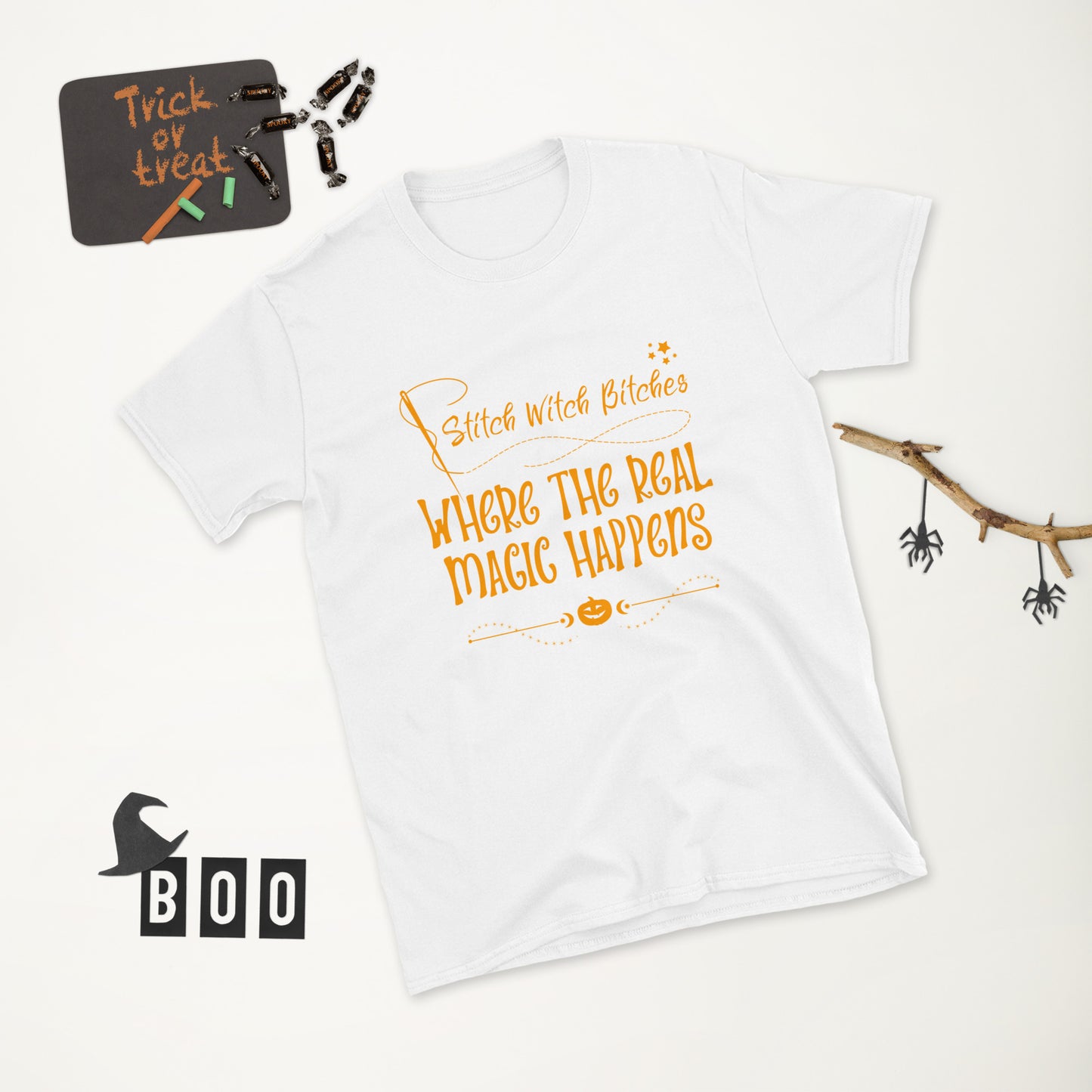 Halloween Stitch Witch Bitches Short-Sleeve Unisex T-Shirt